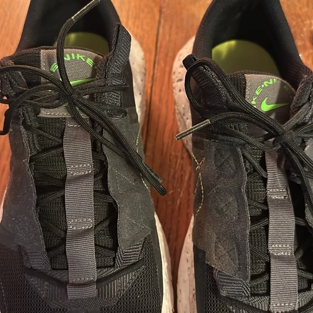 Nike Crater Impact Shoes Black Iron Gray White Green DB2477-001 Men's Size 11.5